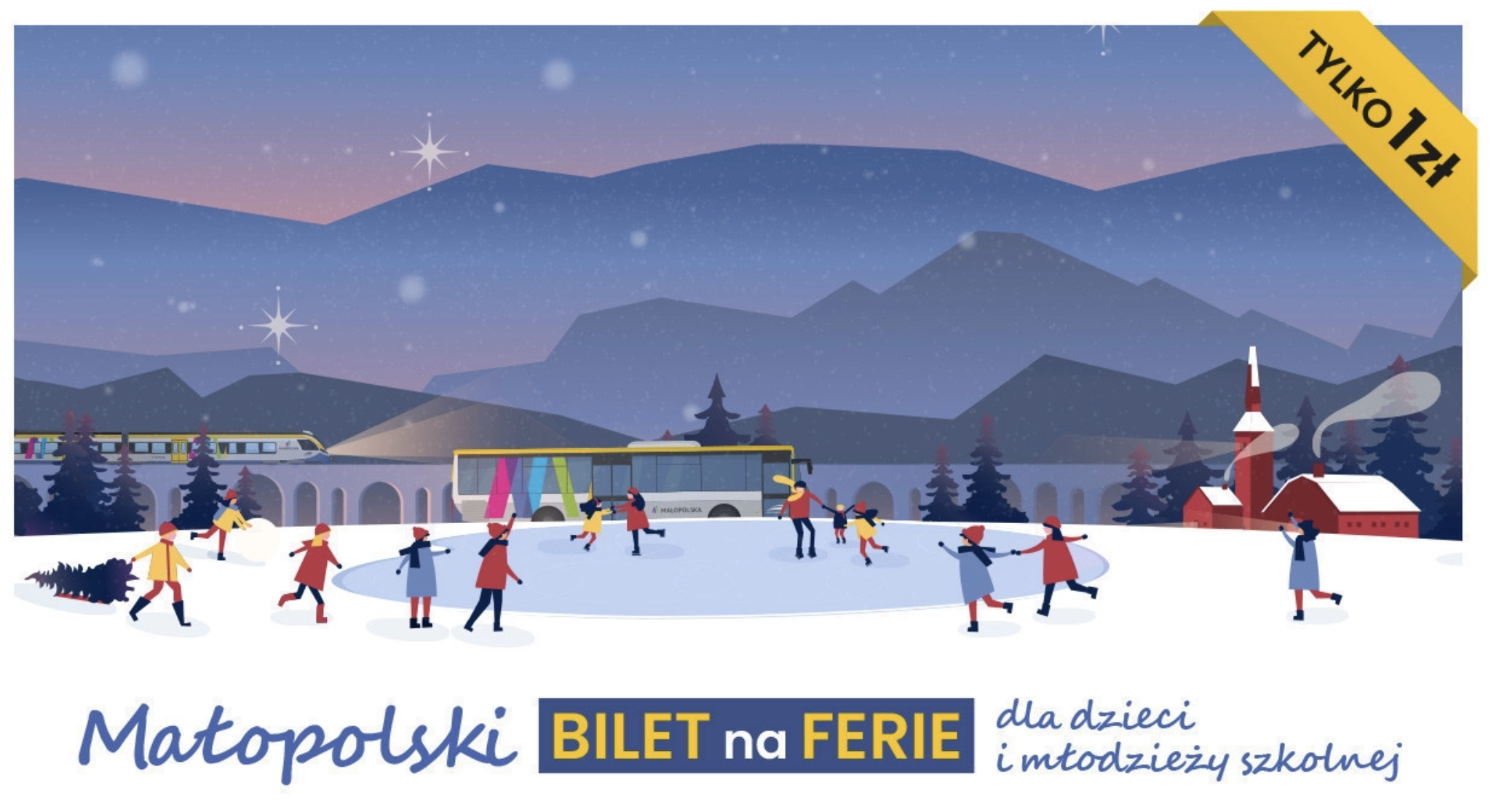 „Małopolski bilet na ferie” – podróże koleją za 1 zł