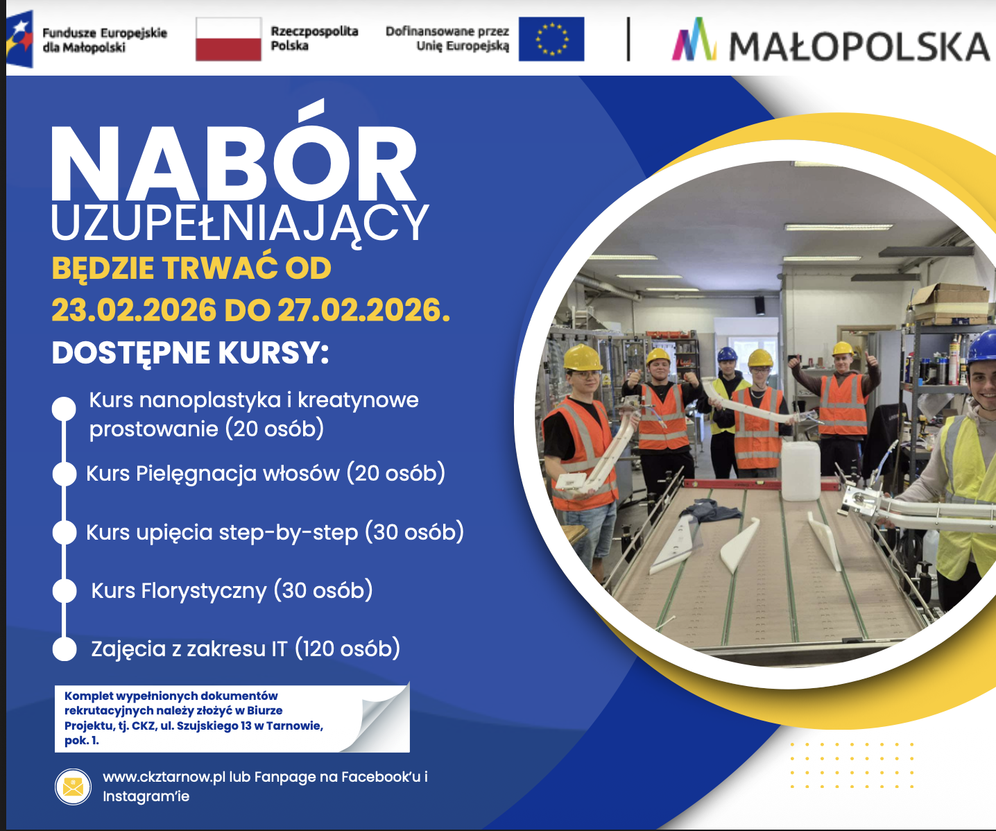 Rekrutacja do projektu „Wiedza Kwalifikacje Sukces na terenie Aglomeracji Tarnowskiej”