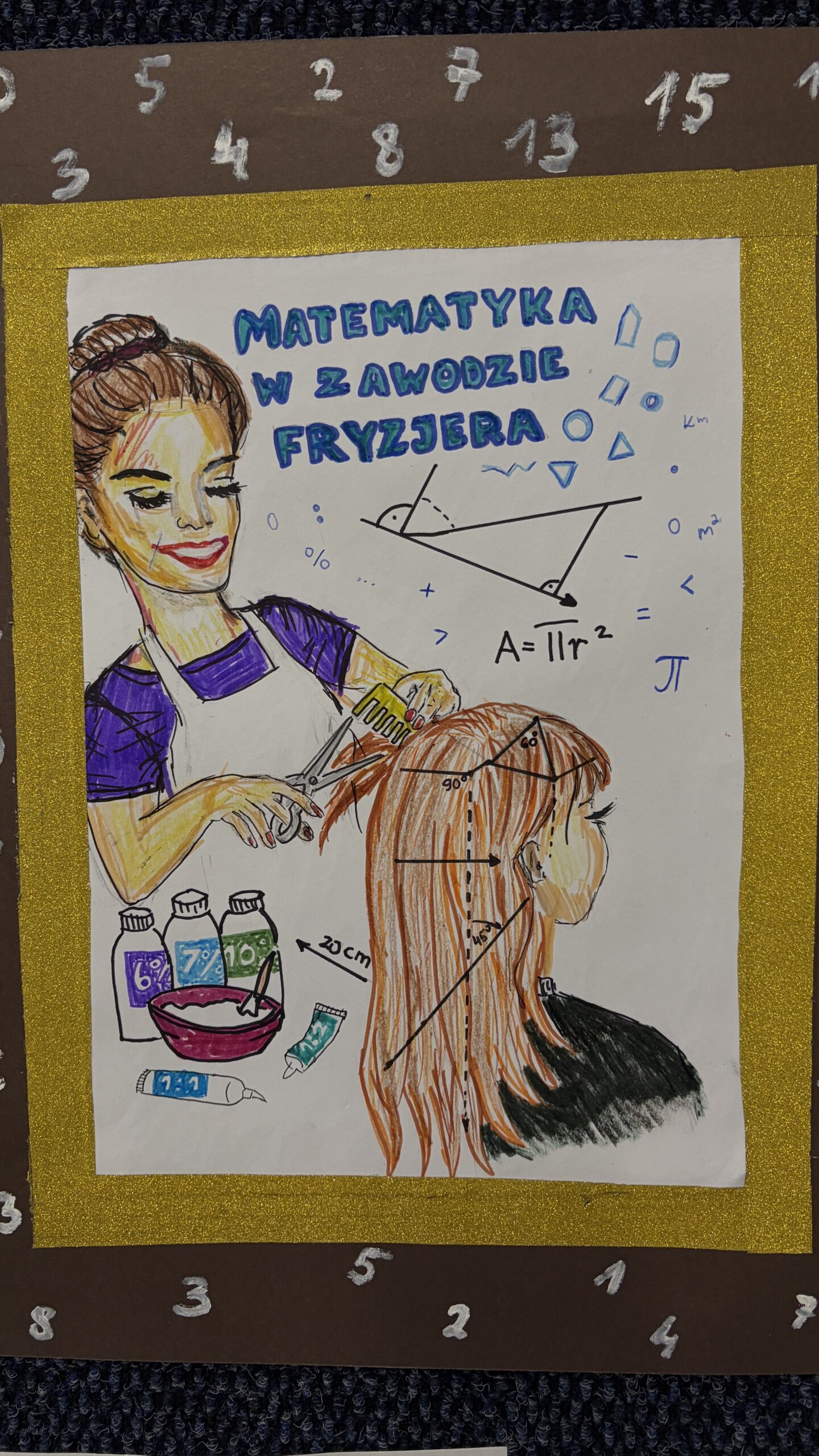 rysunek pt. matematyka w zawodzie fryzjera