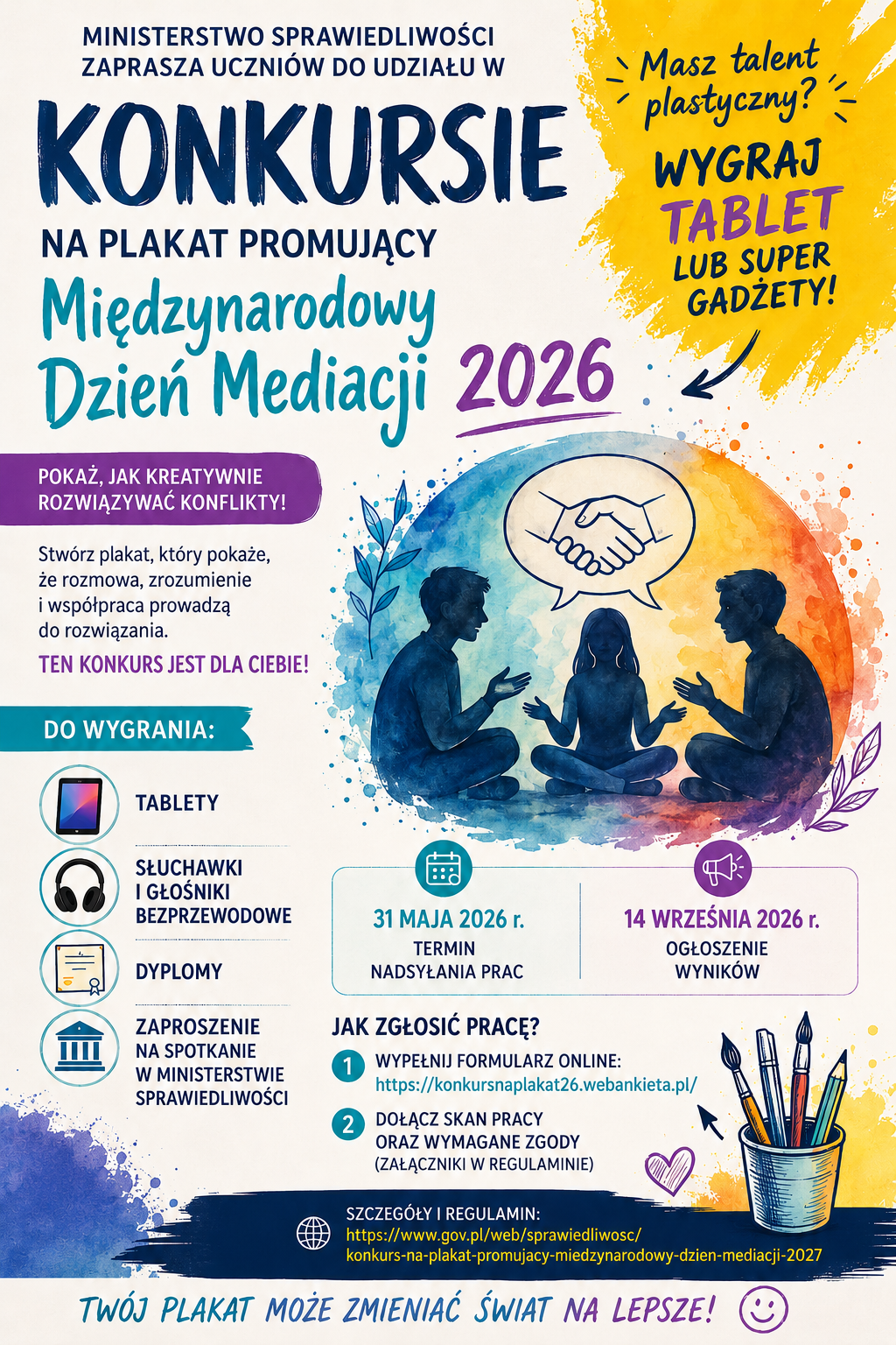 Konkurs na plakat promujący Międzynarodowy Dzień Mediacji 2026