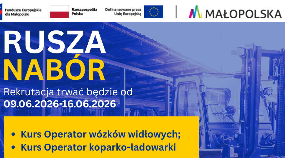 Nabór na kursy zawodowe – operator wózków widłowych i koparko-ładowarki